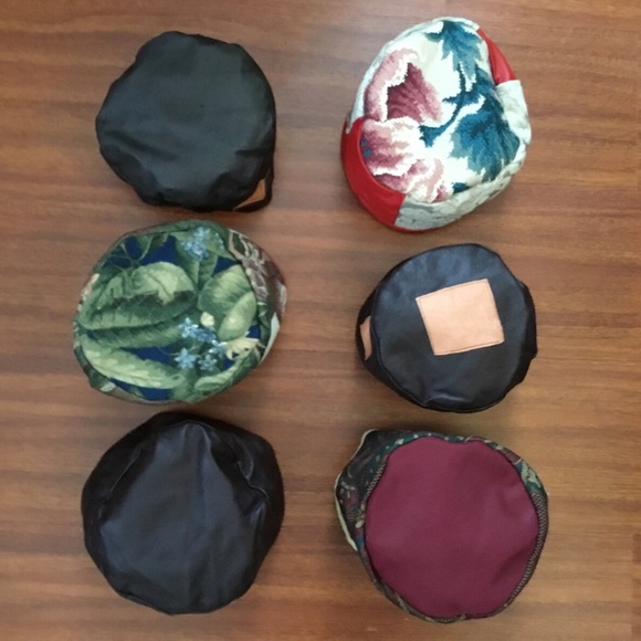 Leather Embroidered Upcycled Fabric Patchwork Hats/Bonnets - Picture 2 of 8